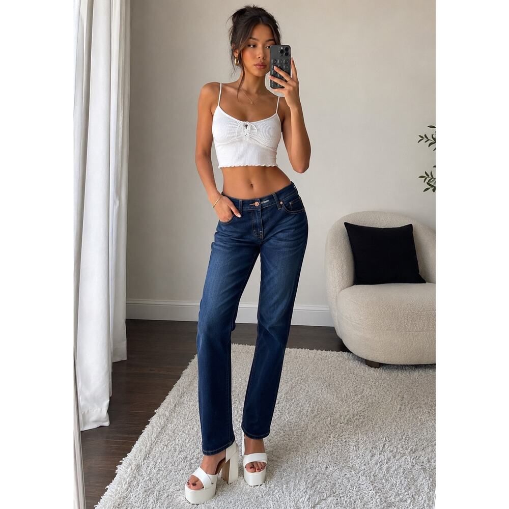 Rock & Republic Berlin Jeans  30x29 Dark Wash Straight Leg Gen Z Y2K